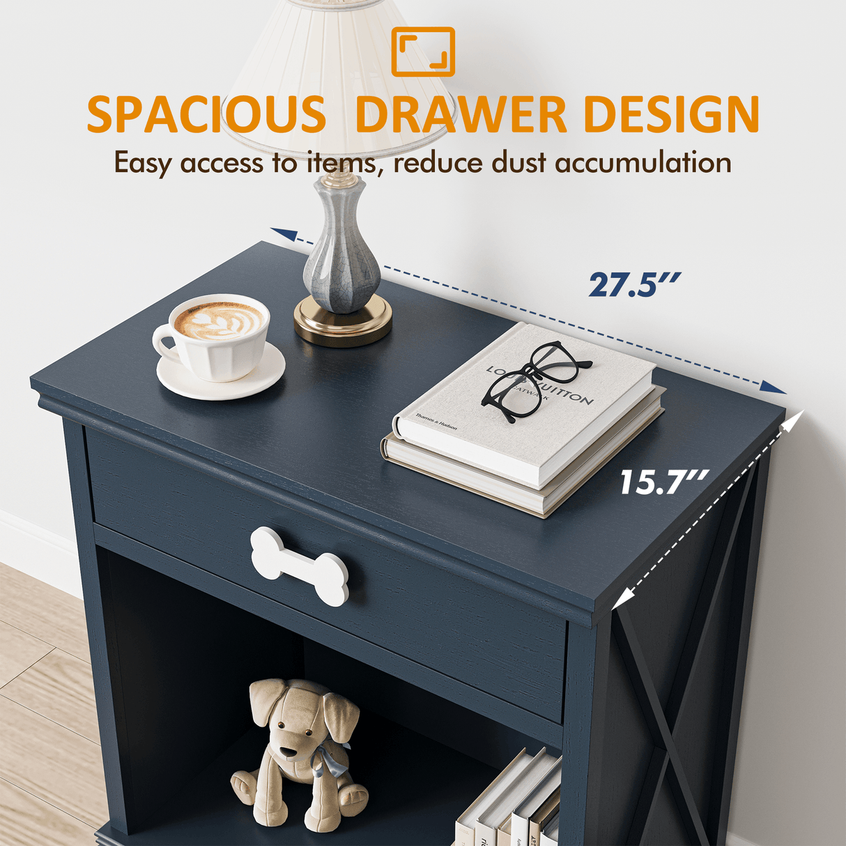 Vintage Blue Wood Pet Furniture Storage Cabinet With Light - Sleep Galleria