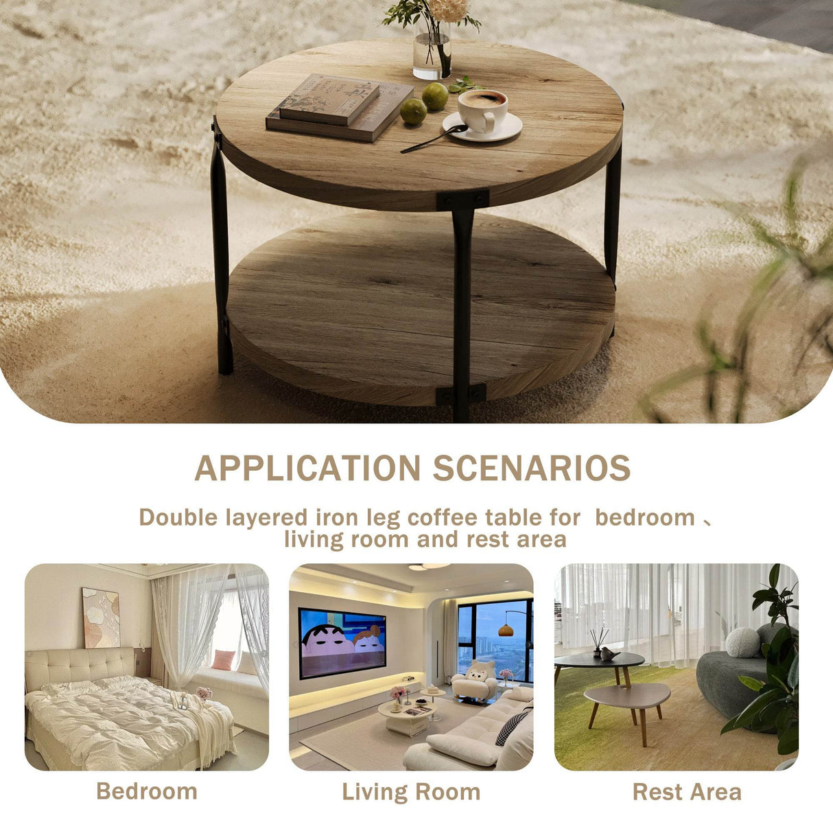 Modern Minimalist Double-Layer Wooden Coffee Table - Sleep Galleria
