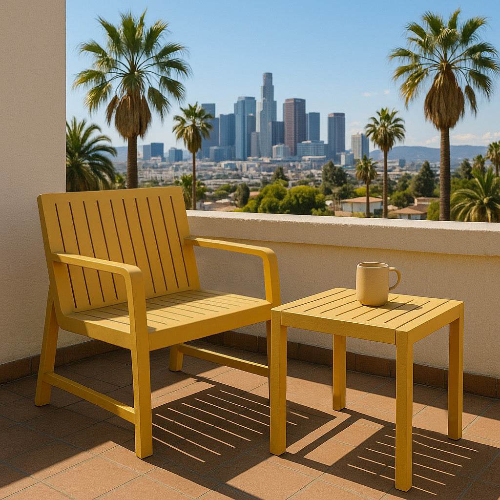 2-Piece Weatherproof Polypropylene Indoor Outdoor Furniture Set