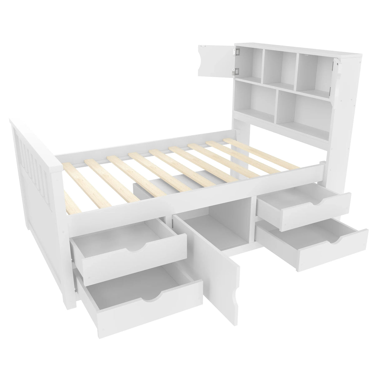 Twin Captain Platform Bed Frame With Storage Drawers - Omega Lifestyles