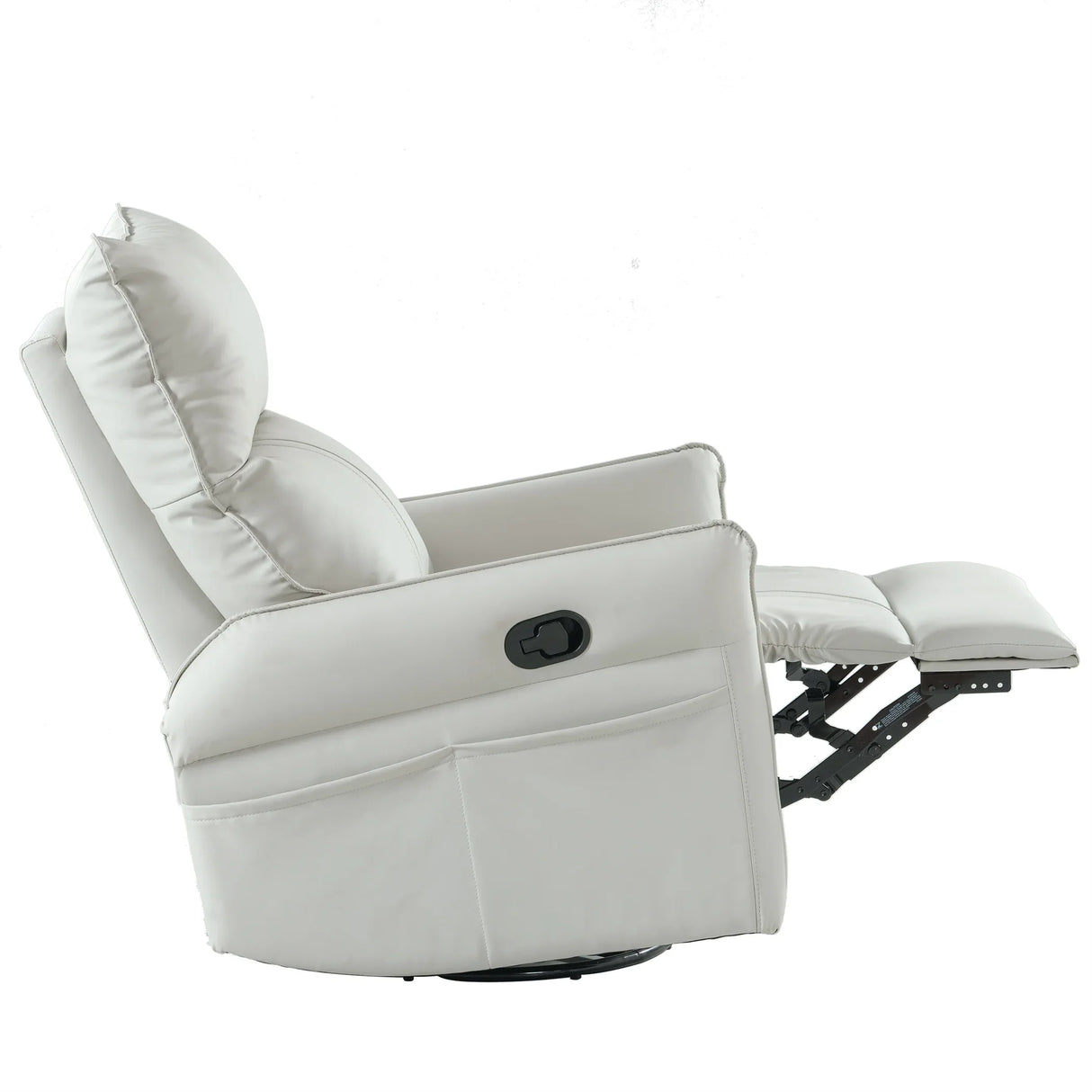 PU Reclining Rocking Chair With 360° Swivel And Footrest - Omega Lifestyles