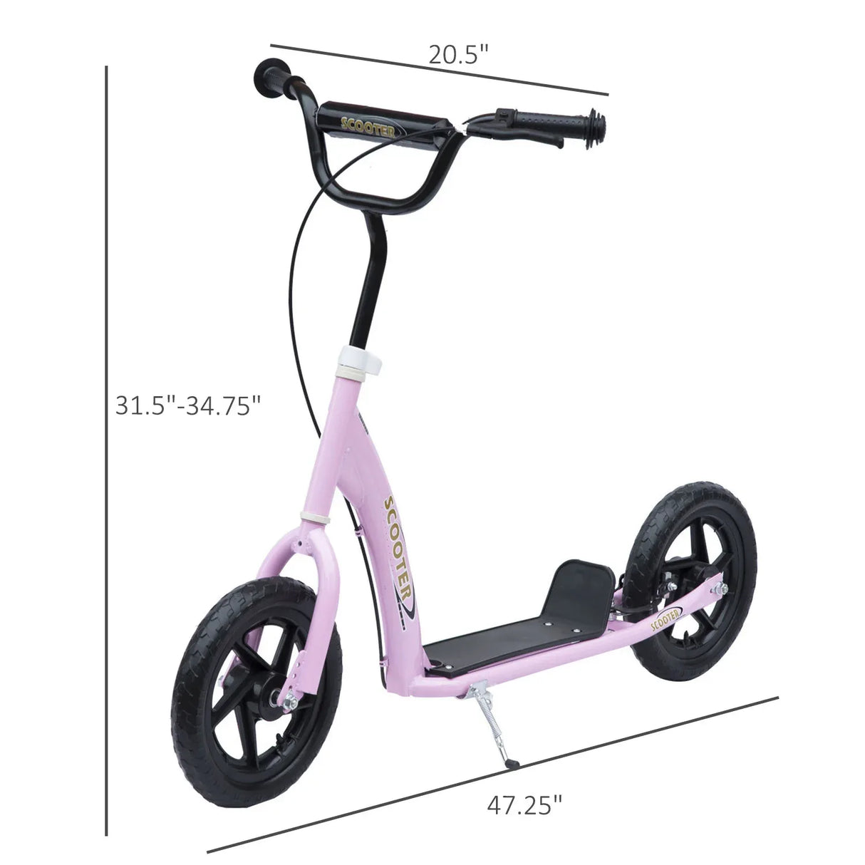 Kids Adjustable Height Big Wheel Steel Kick Scooter - Omega Lifestyles