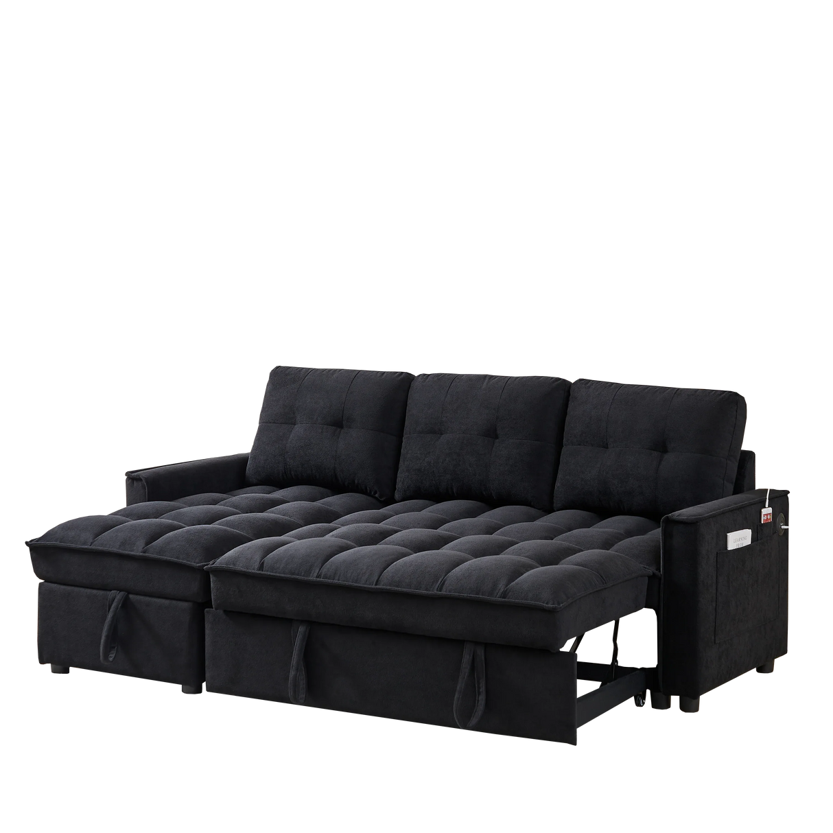 Chenille Reclining Sleeper Sofa Bed With Storage - Omega Lifestyles