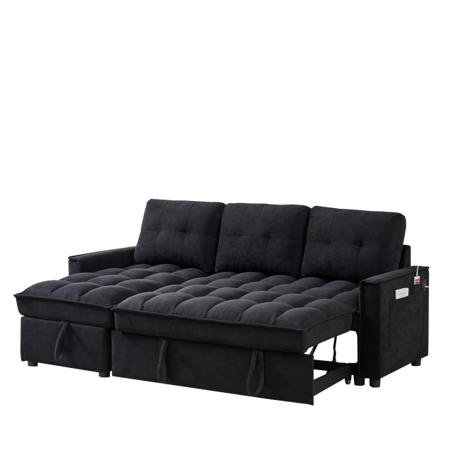 Chenille Reclining Sleeper Sofa Bed With Storage - Omega Lifestyles