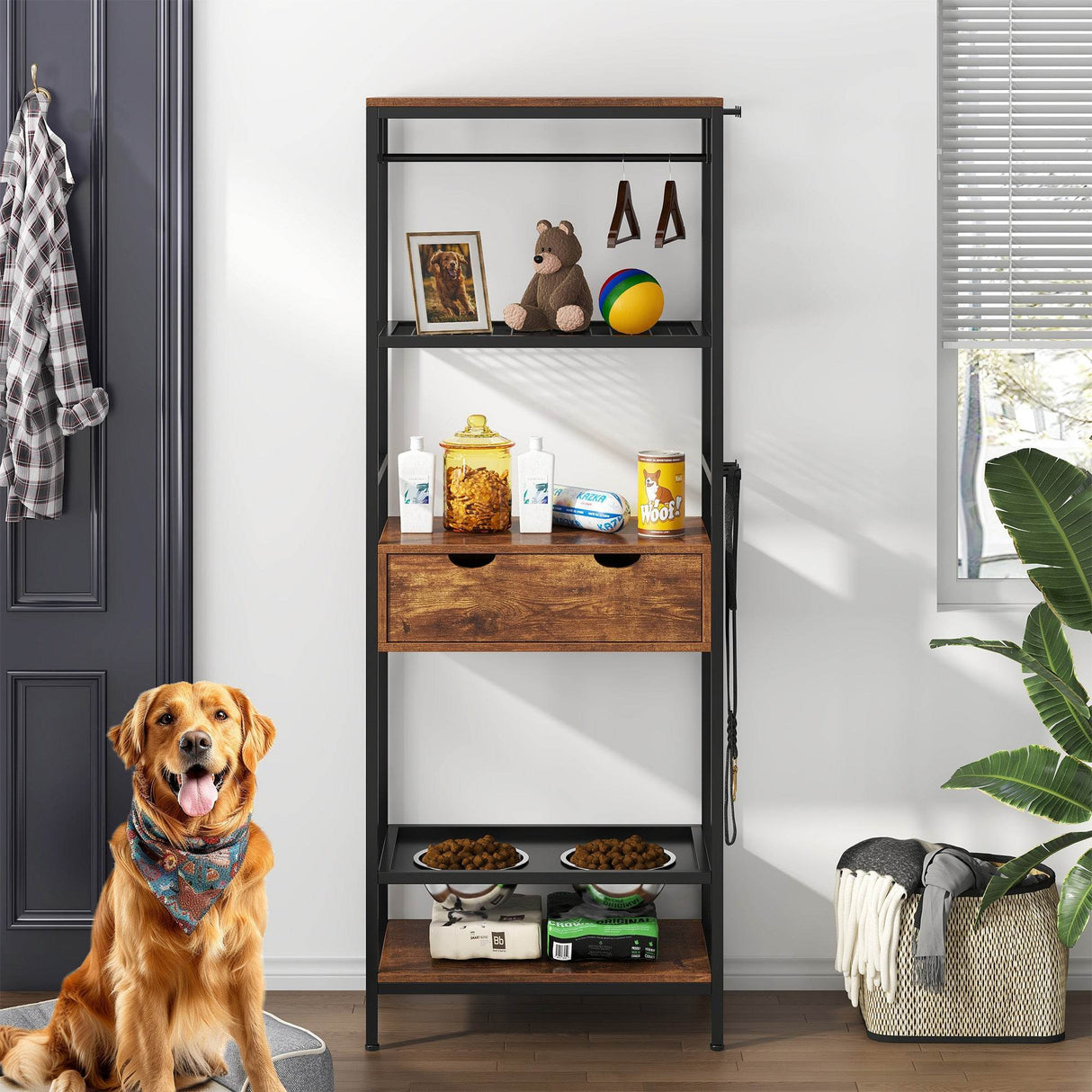 Adjustable Height Raised Dog Feeding Station With Storage - Sleep Galleria