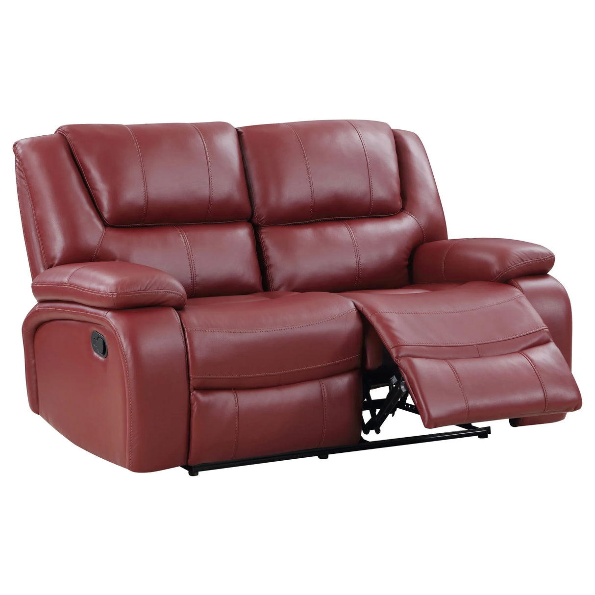 Red Upholstered Motion Reclining Loveseat - Omega Lifestyles