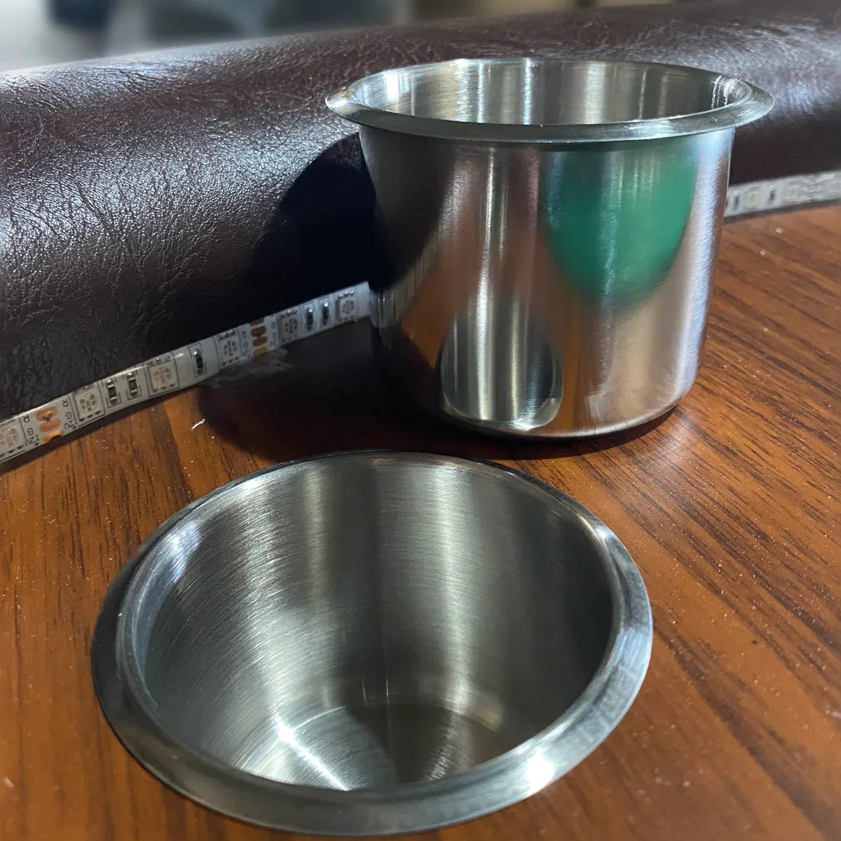 Modern 96-Inch 10-Player Wood Poker Table With LED Lights - Omega Lifestyles