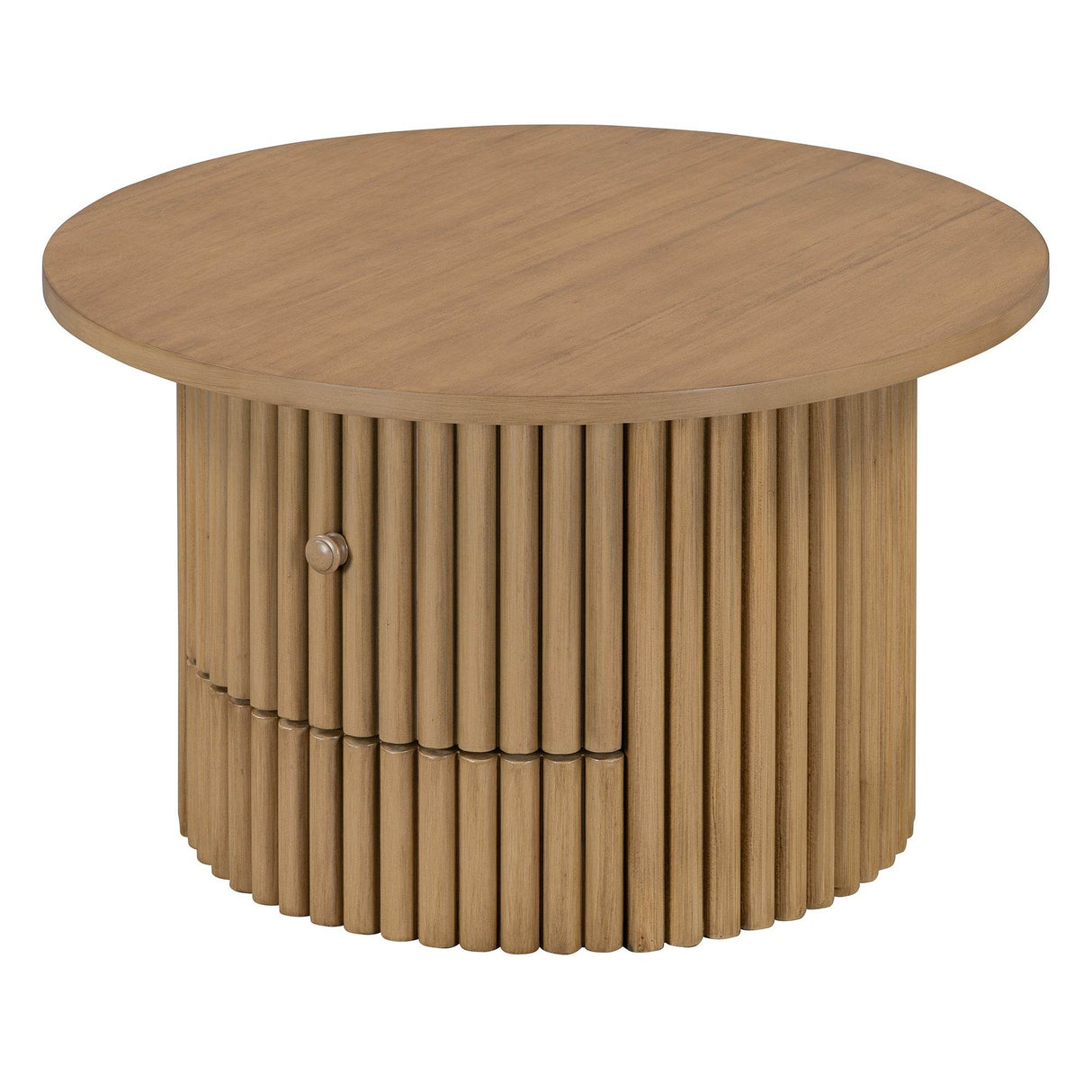 Round Farmhouse Coffee Table With Drawer - Sleep Galleria