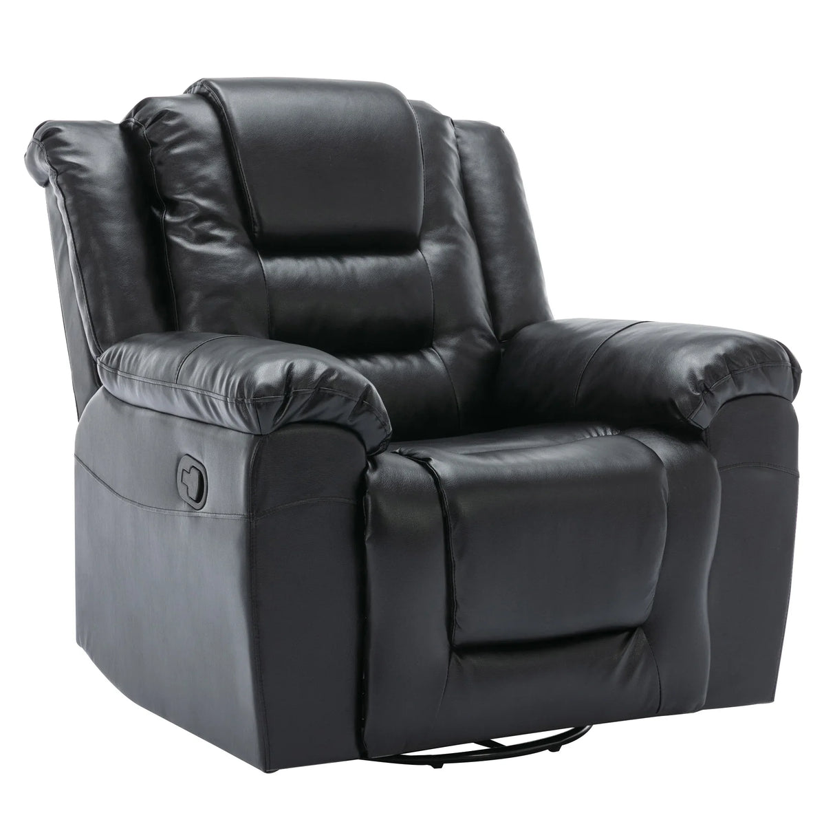 Manual Rocking 360-Degree Swivel Recliner Chair With PU Upholstery - Omega Lifestyles