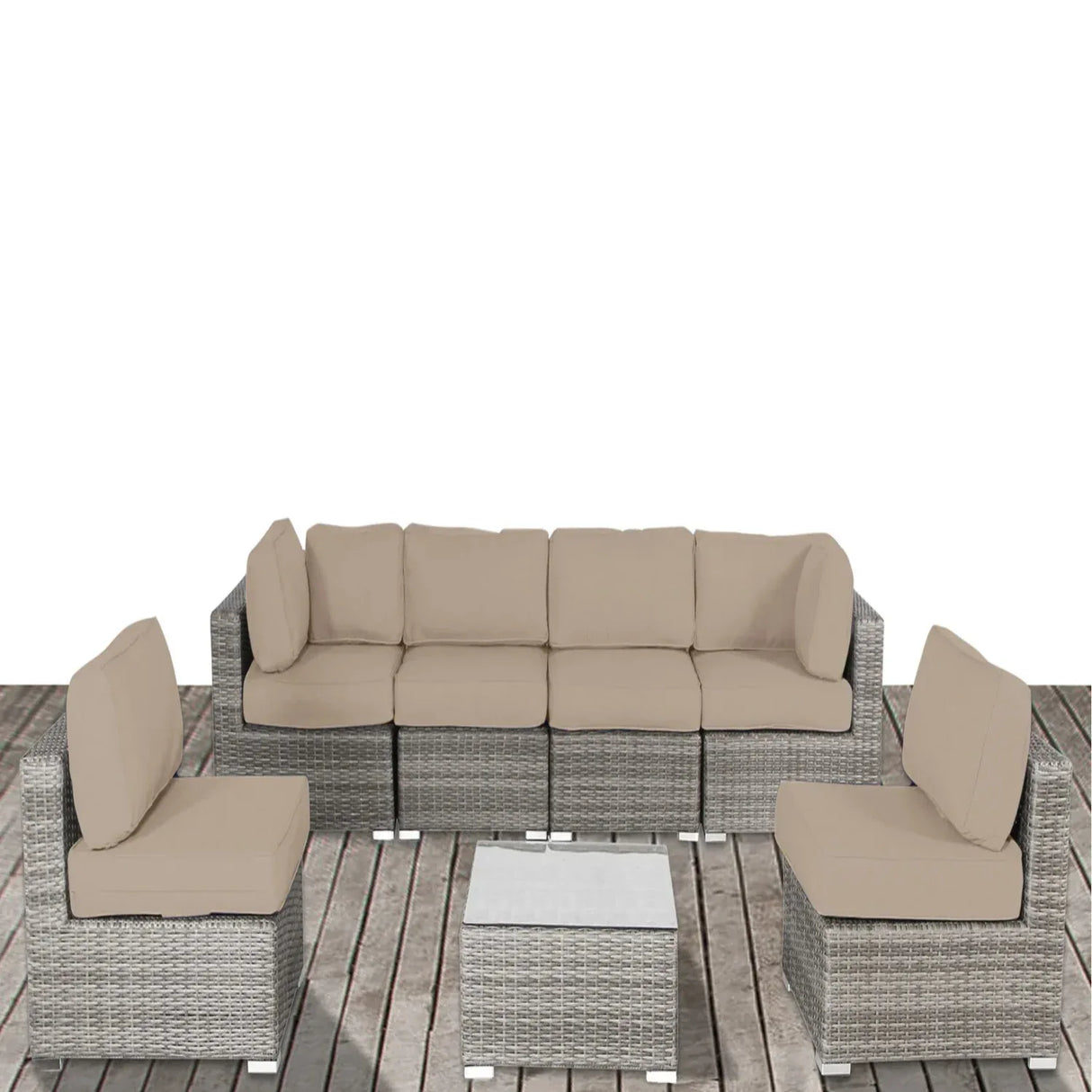 Luxury All-Weather Grey Wicker Outdoor Patio Sofa Set - Omega Lifestyles