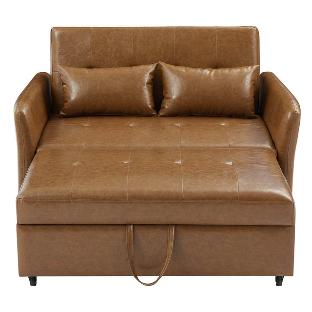 Convertible PU Leather Sofa Bed With USB Ports - Omega Lifestyles