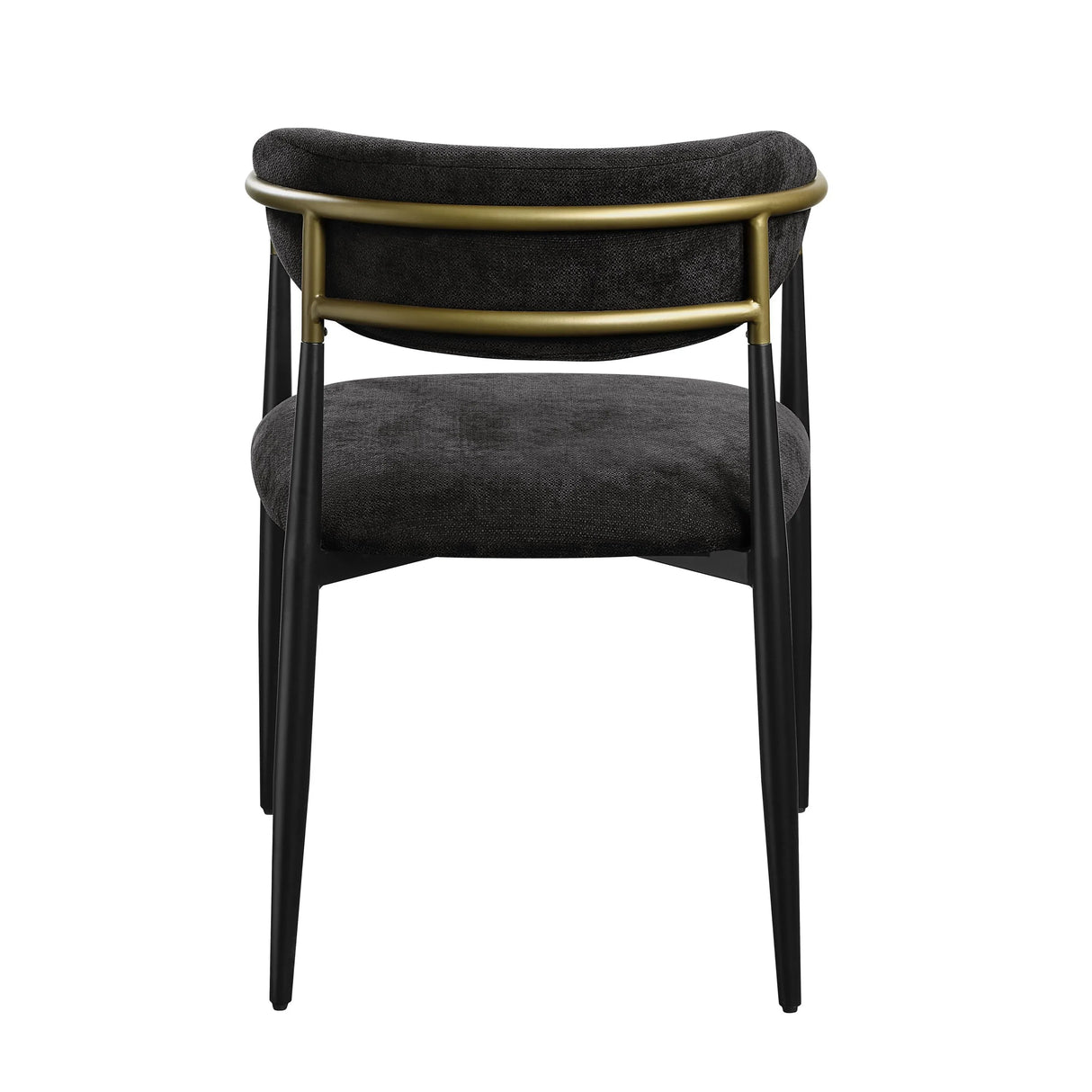 Set of 2 Black Chenille Upholstered Side Chairs - Omega Lifestyles