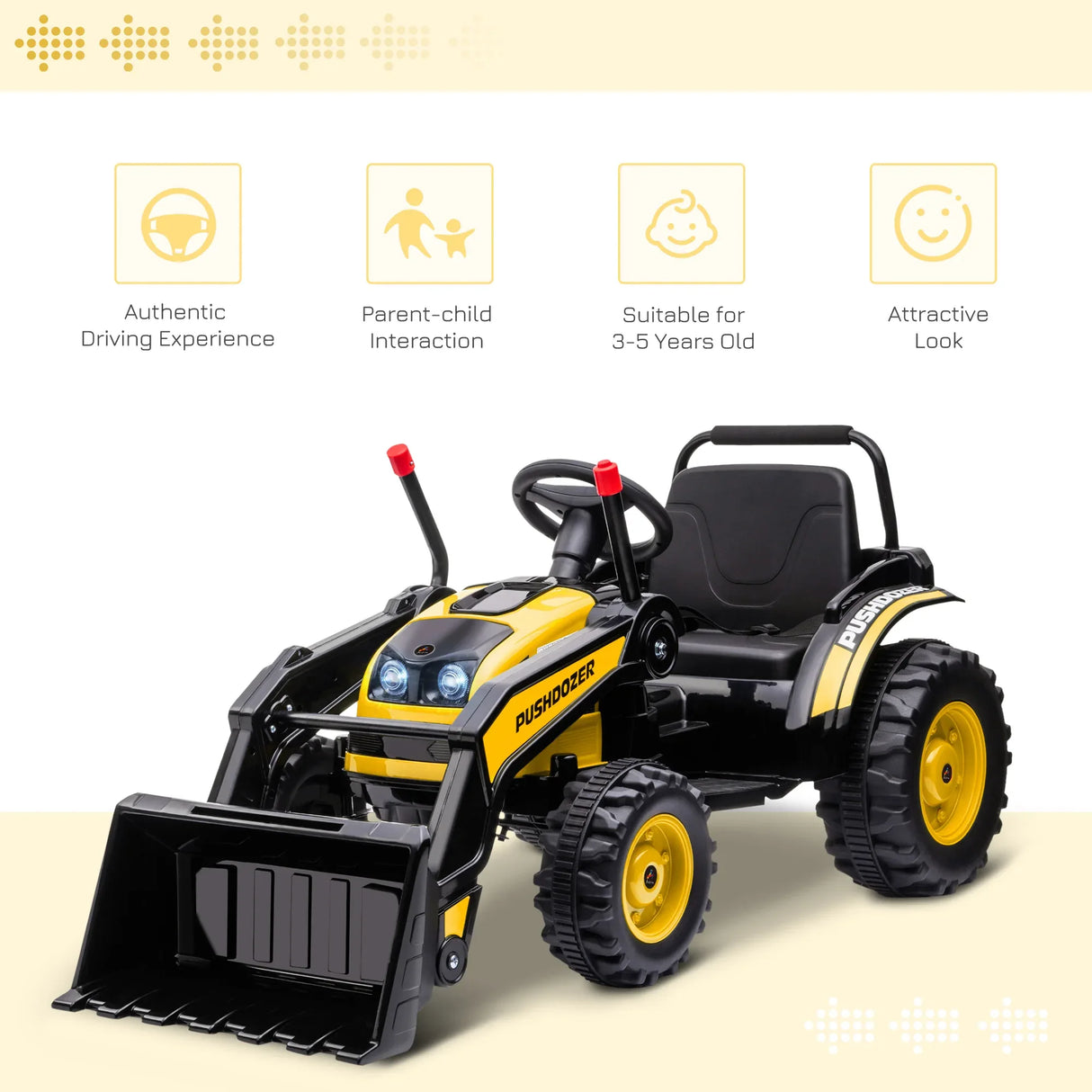 Battery Powered Kids Ride-On Excavator Truck With Safety Belt - Omega Lifestyles