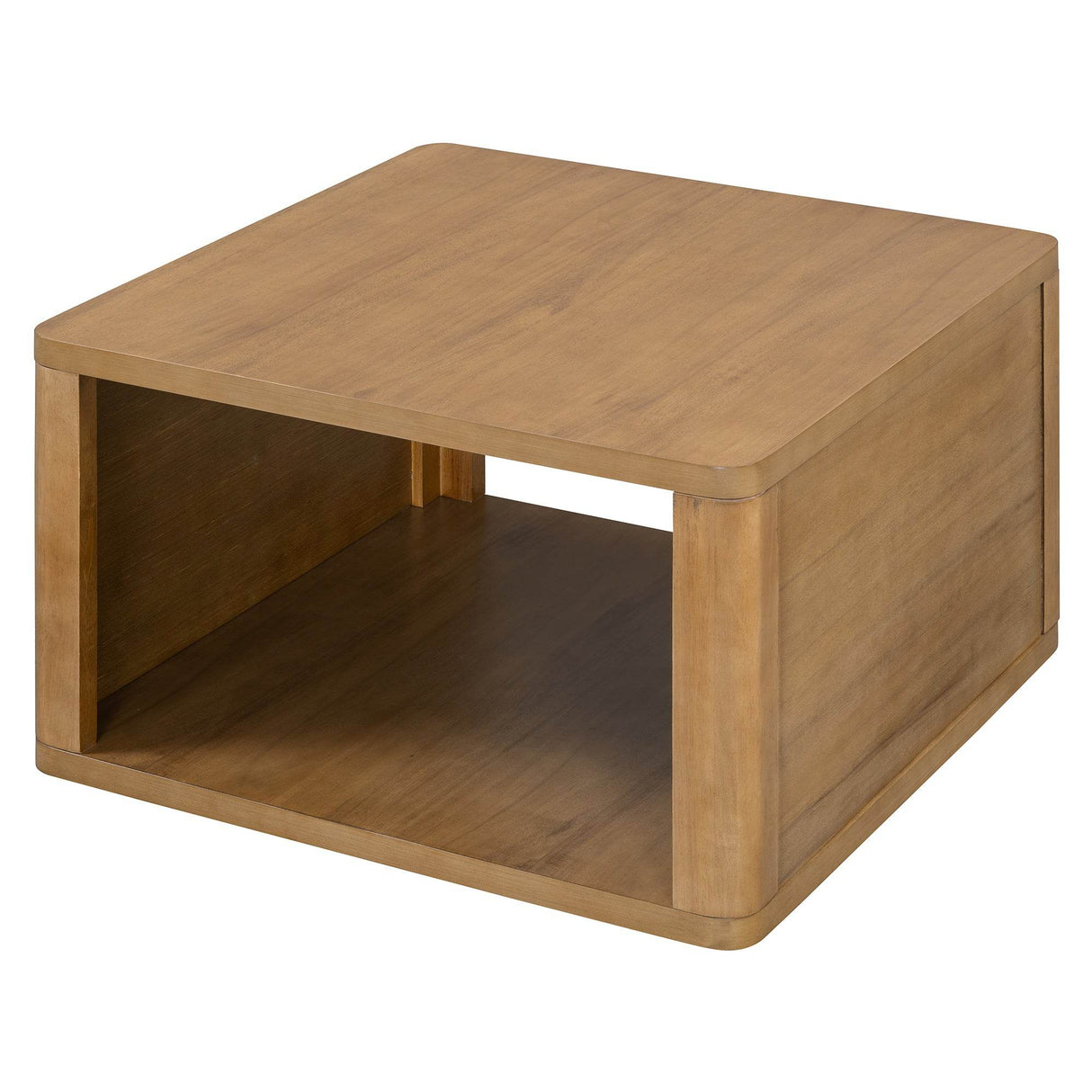 Natural Farmhouse Square Coffee Table With Storage - Sleep Galleria