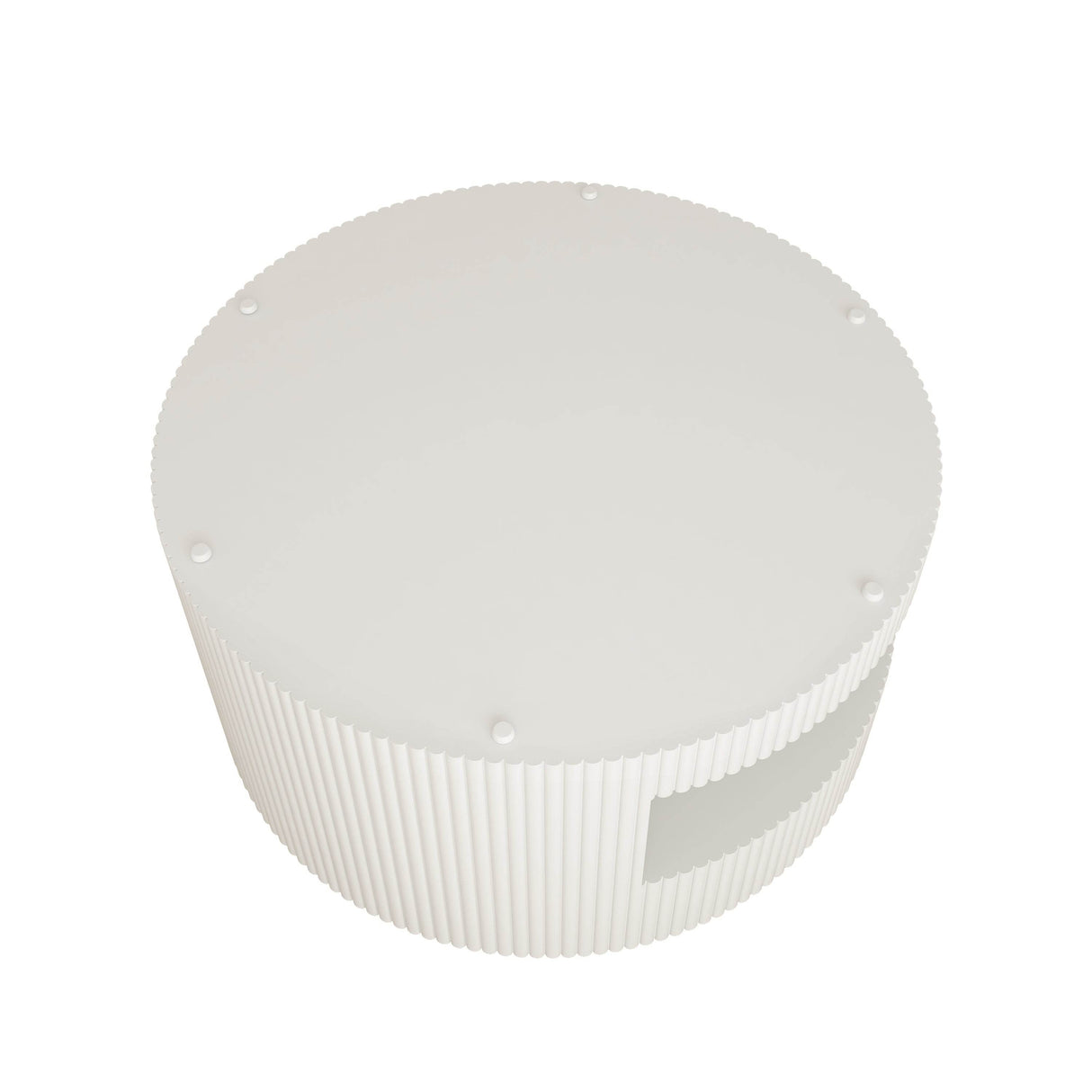 31.5-Inch Round White MDF Coffee Table With Storage - Sleep Galleria