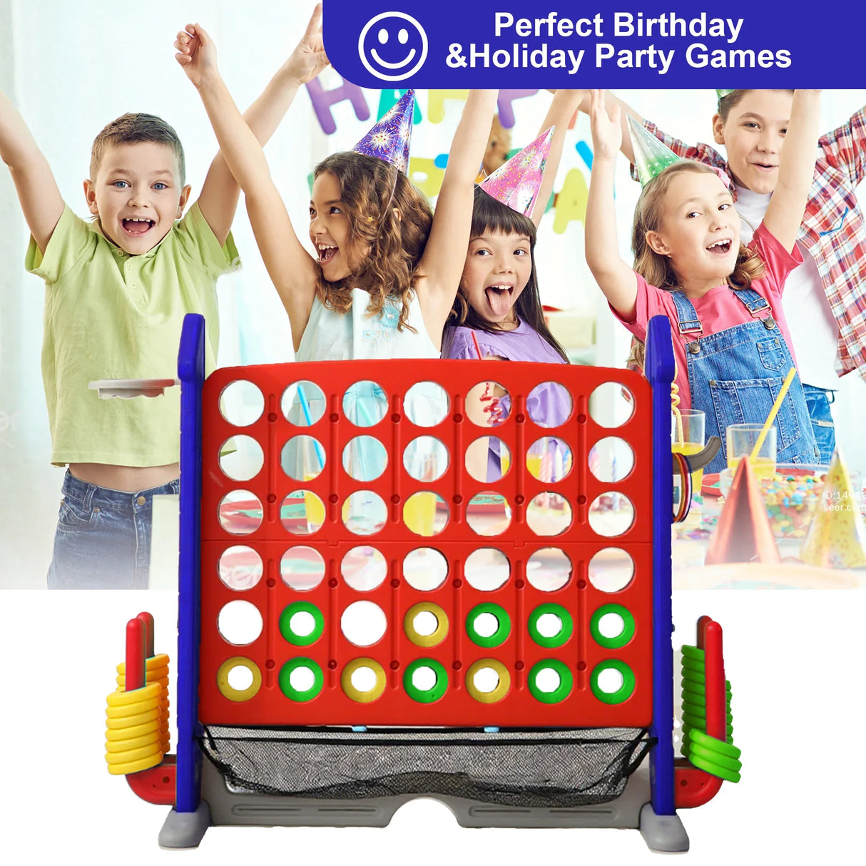 4-in-1 Adjustable Height Indoor Outdoor Giant Game Set - Omega Lifestyles
