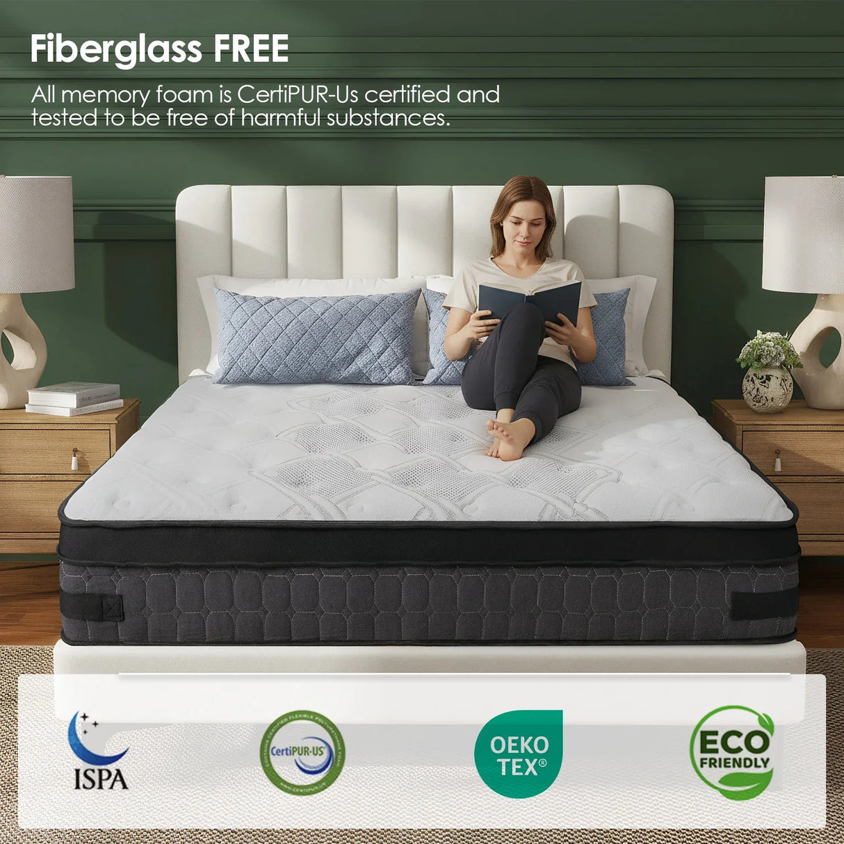 Full Medium 10-Inch Cooling Gel Memory Foam Mattress - Omega Lifestyles