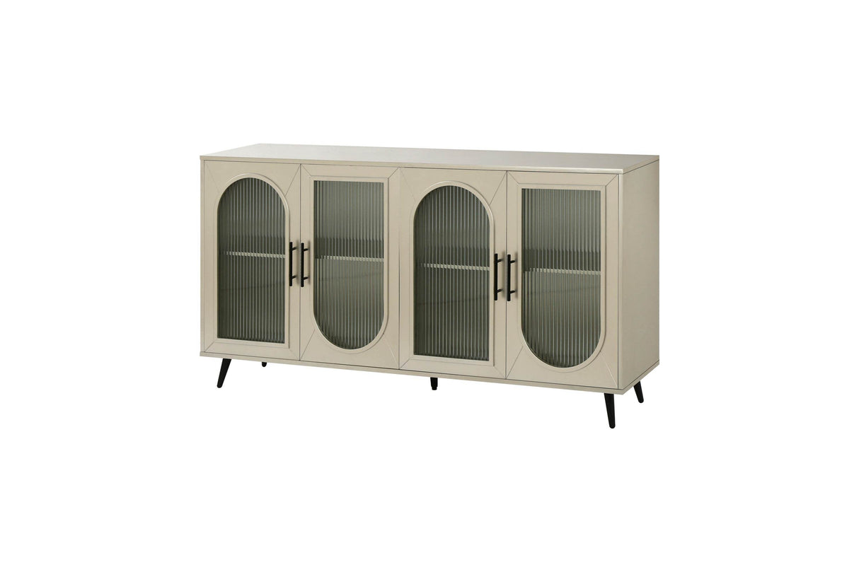 Antique Gold Wood TV Stand With Storage Cabinet - Sleep Galleria