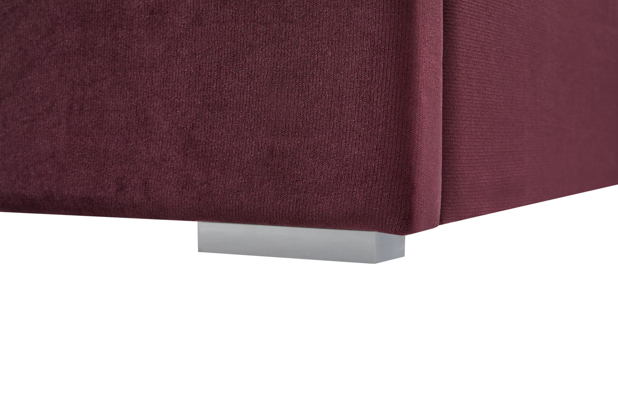 Queen Velvet Upholstered Wingback Bed Frame - Omega Lifestyles