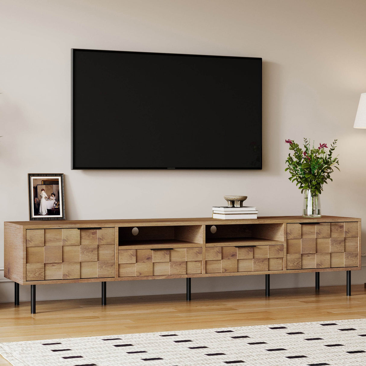 Mid Century Modern TV Stand With Storage Drawers - Sleep Galleria