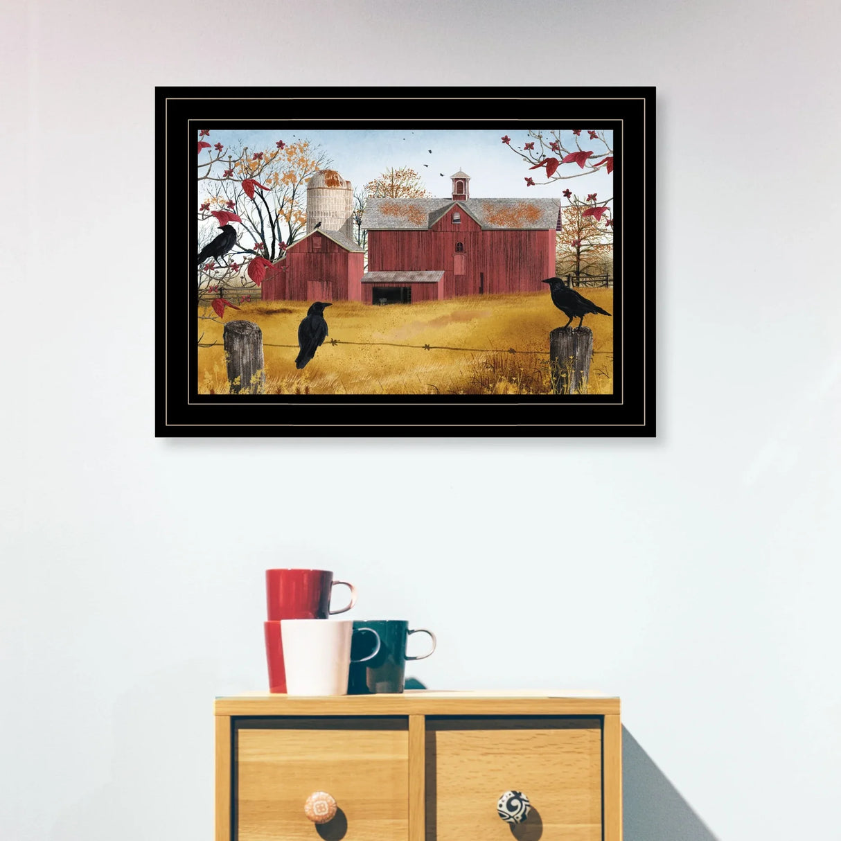 Framed Autumn Gold Multicolor Wall Art Print - Omega Lifestyles