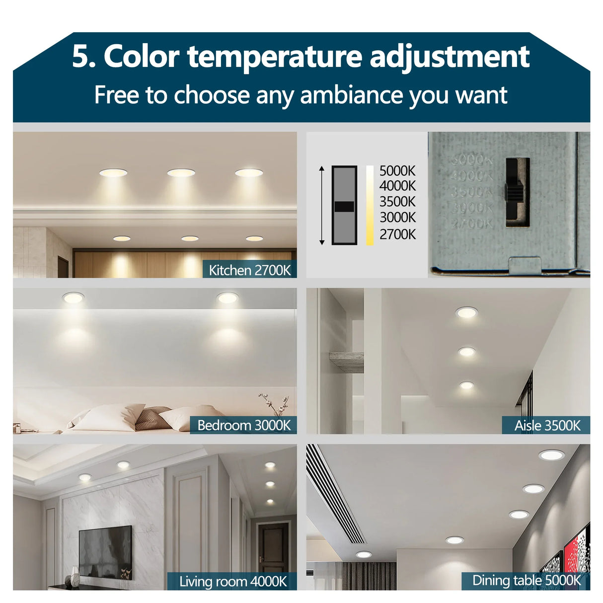 12-Pack 6-Inch Ultra-Thin Dimmable LED Recessed Ceiling Lights - Omega Lifestyles