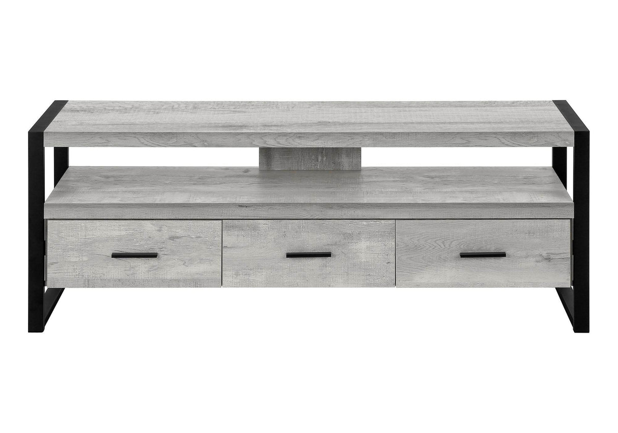 Contemporary Grey Laminate TV Stand With Storage Drawers - Sleep Galleria