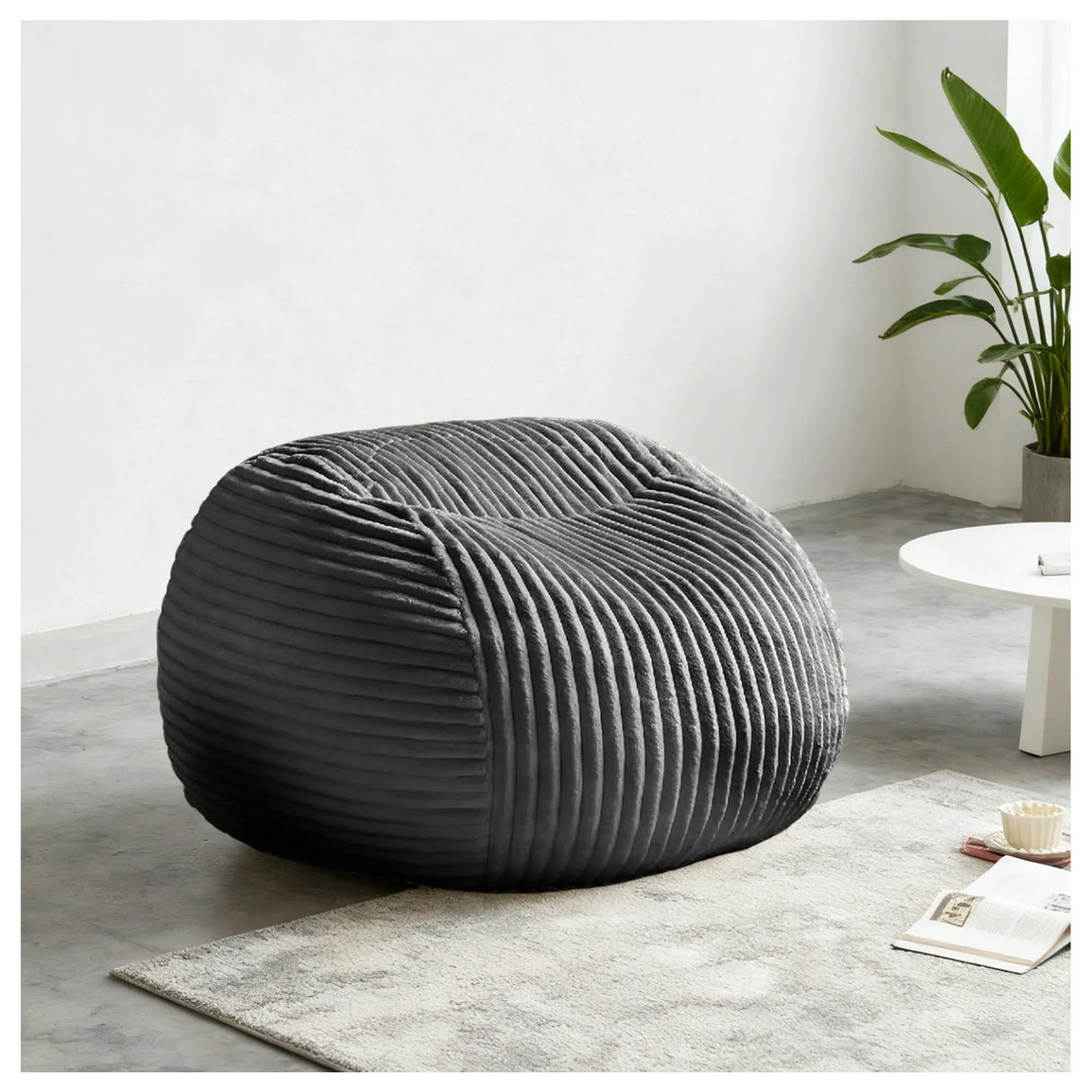 Ergonomic Memory Foam Premium Gray Bean Bag Chair - Omega Lifestyles