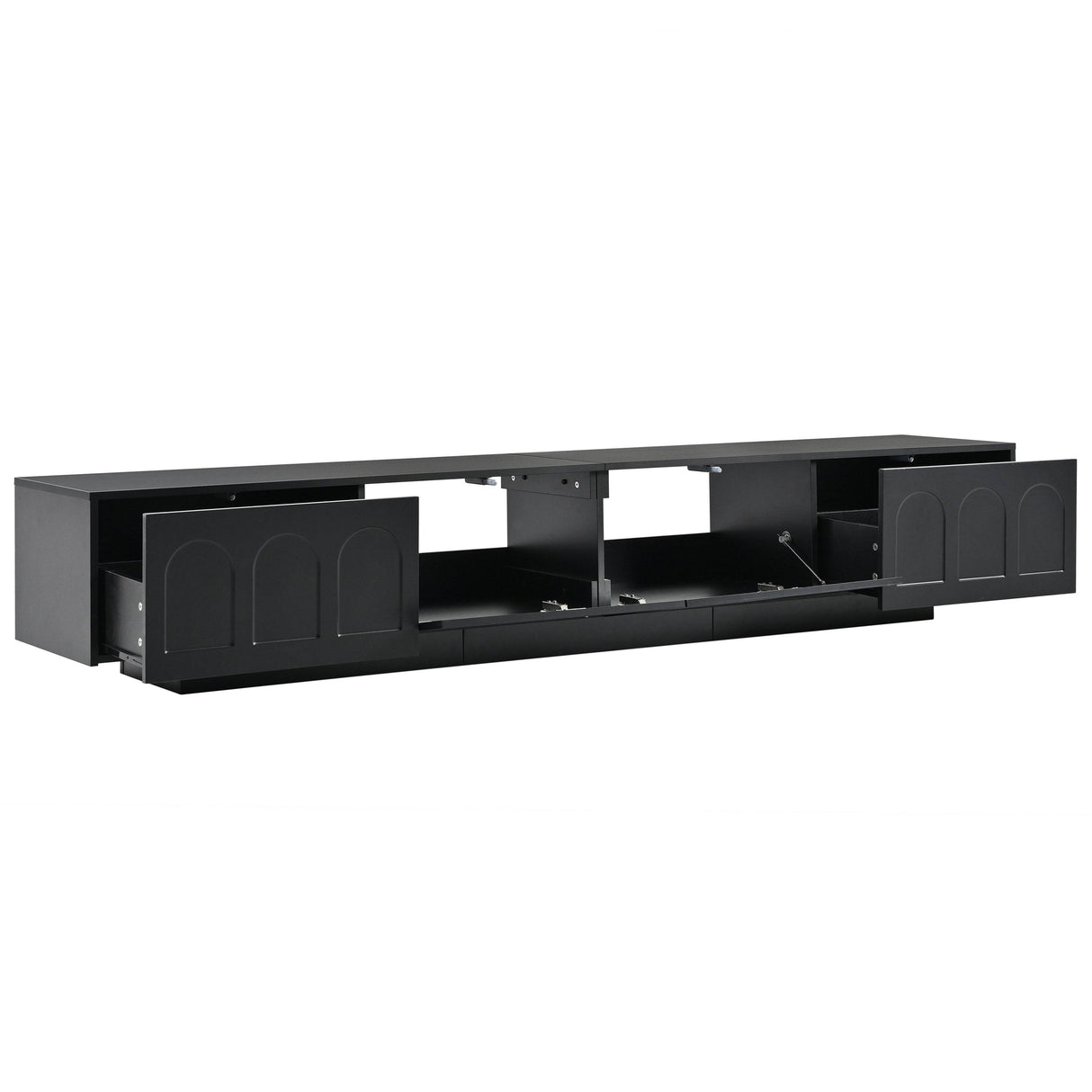 Smart LED Bluetooth Black Particle Board TV Stand - Sleep Galleria