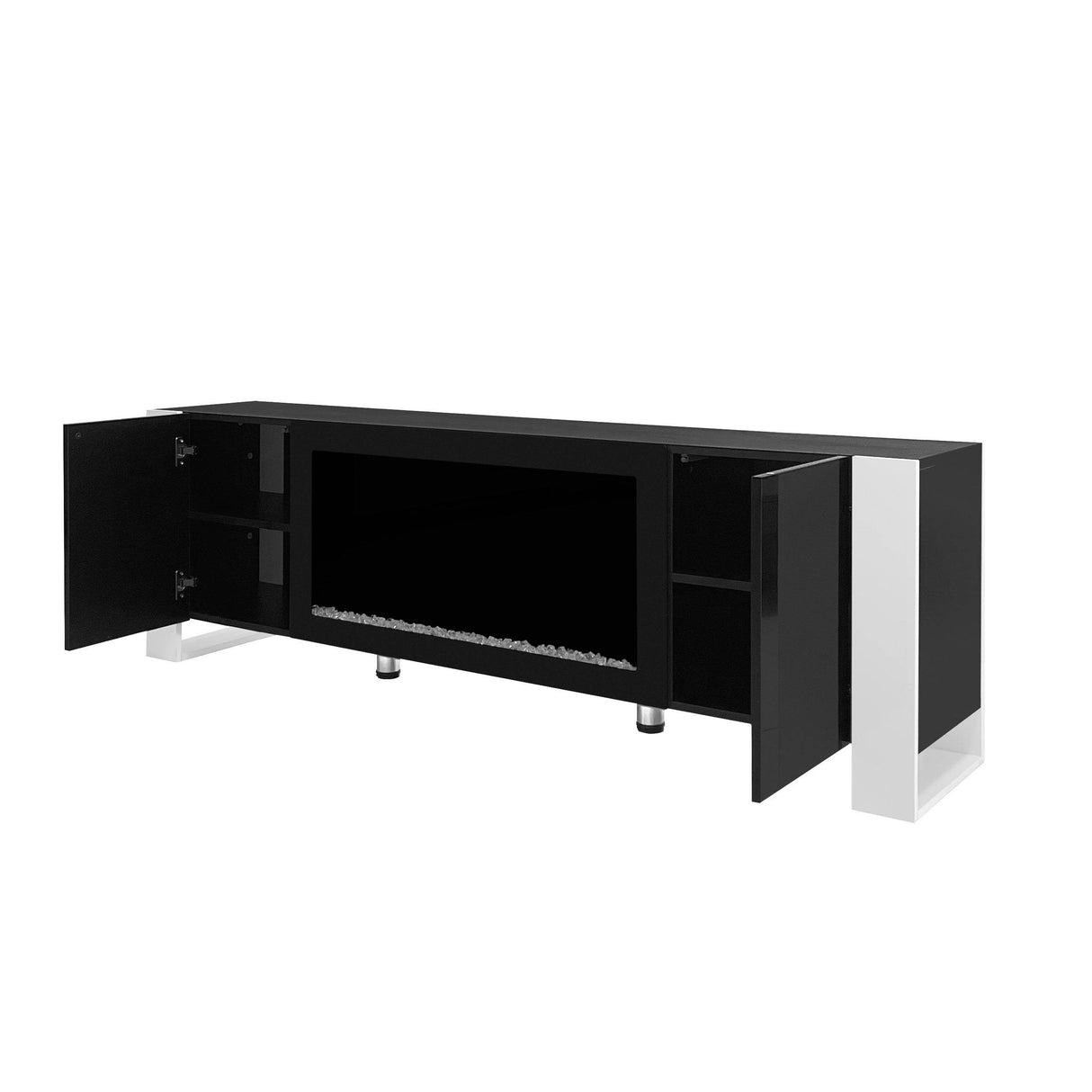 Modern Minimalist TV Stand With Electric Fireplace - Sleep Galleria