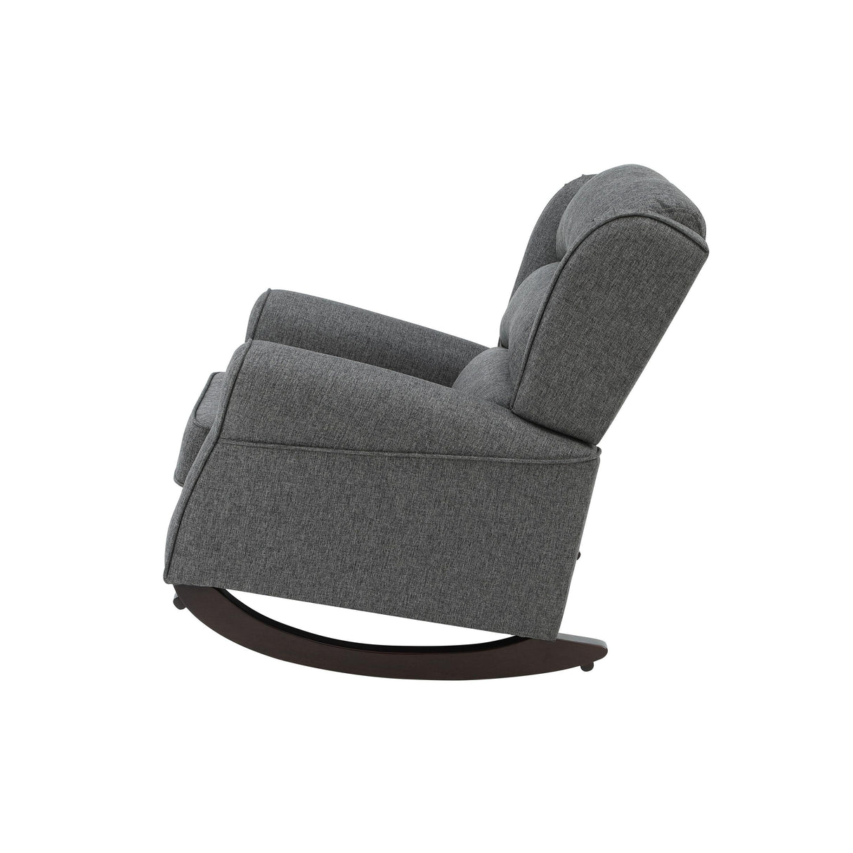 Gray Fabric Pocket Coil Rocking Chair With Wooden Legs - Omega Lifestyles