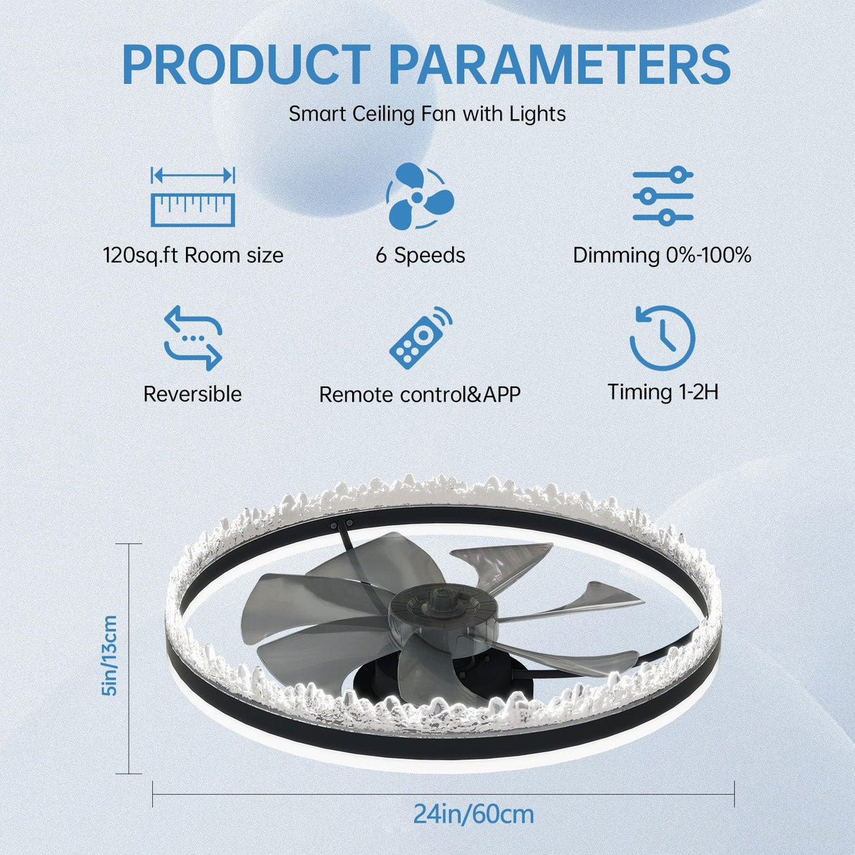 Modern LED Ceiling Fan With Dimmable Light And Remote Control - Omega Lifestyles