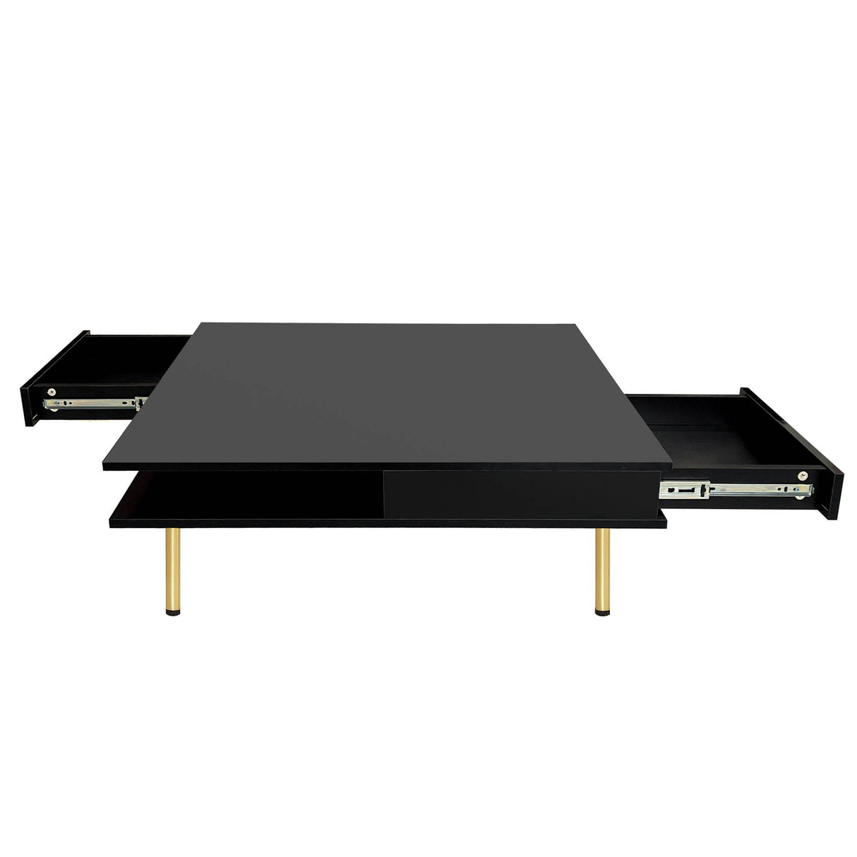 High Gloss Black Coffee Table With Drawers - Omega Lifestyles