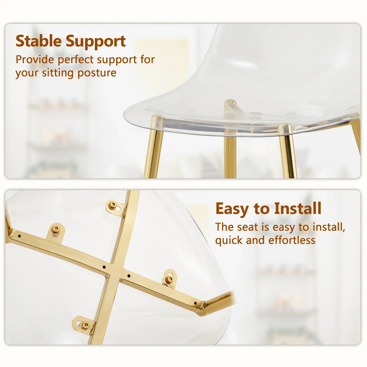 Modern Tempered Glass Dining Table And 6 Gold Chairs Set - Omega Lifestyles