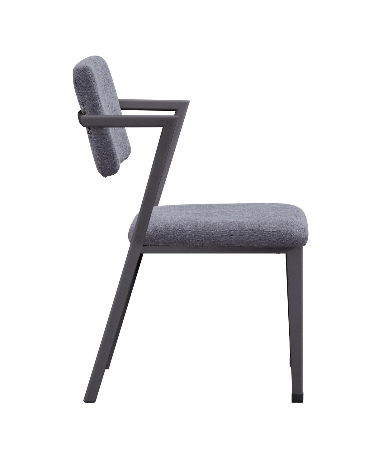 Set Of 2 Gray Fabric Metal Frame Dining Chairs - Omega Lifestyles