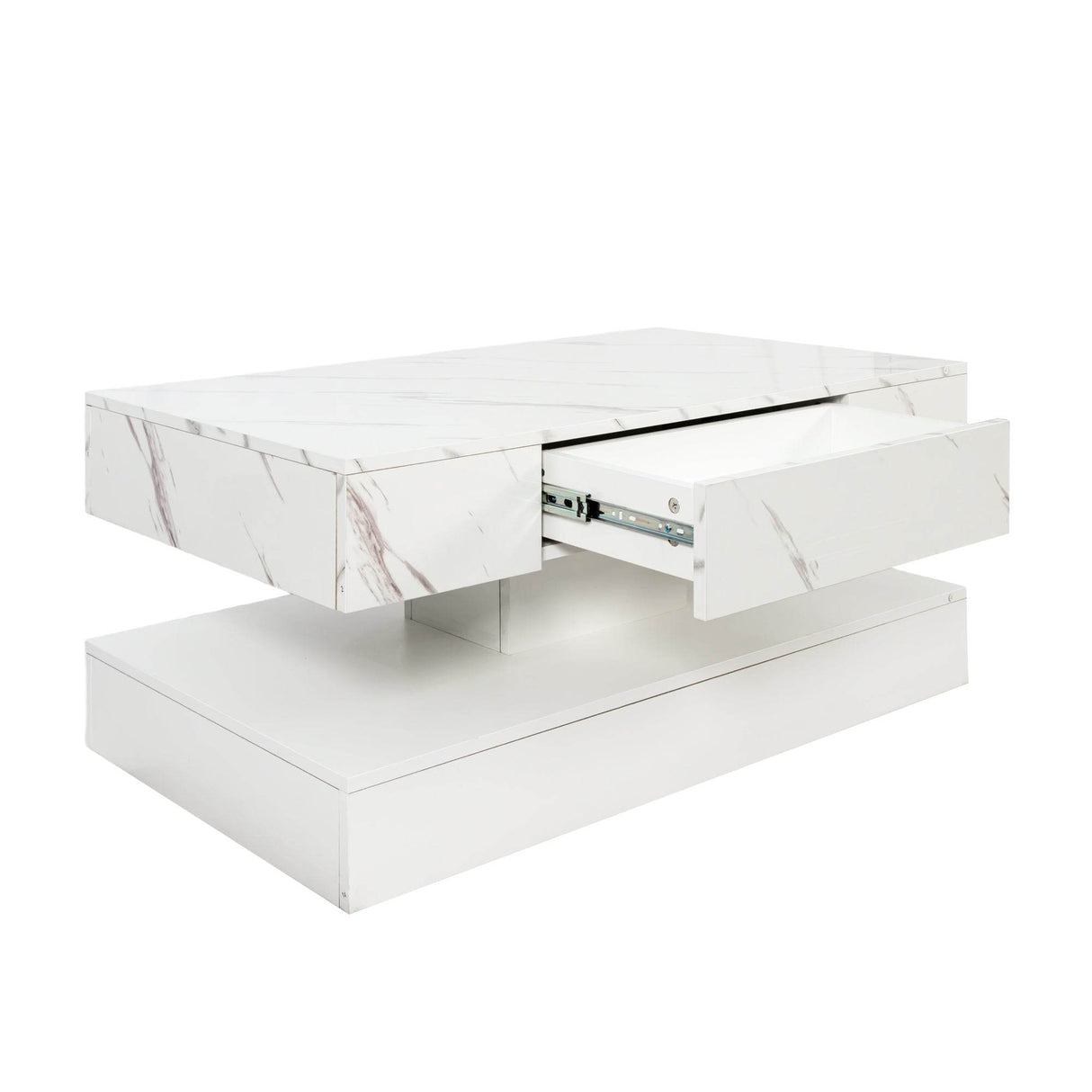 Modern LED Coffee Table With Storage Drawer and Lights - Sleep Galleria