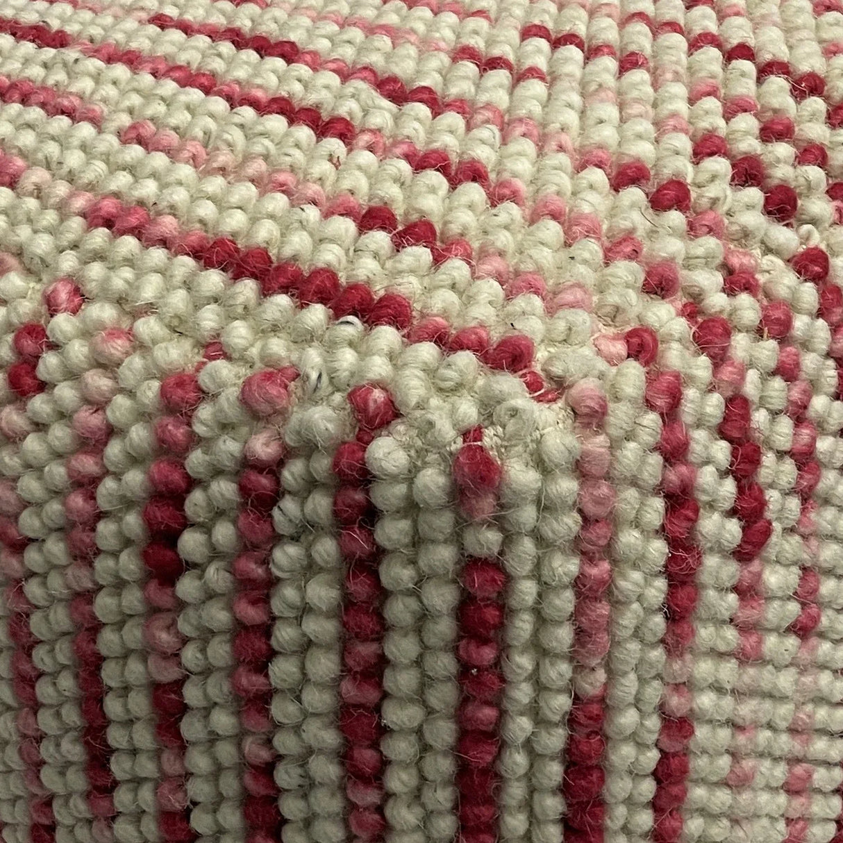 Handcrafted Woven Wool Cube Pouf Accent Stool - Omega Lifestyles