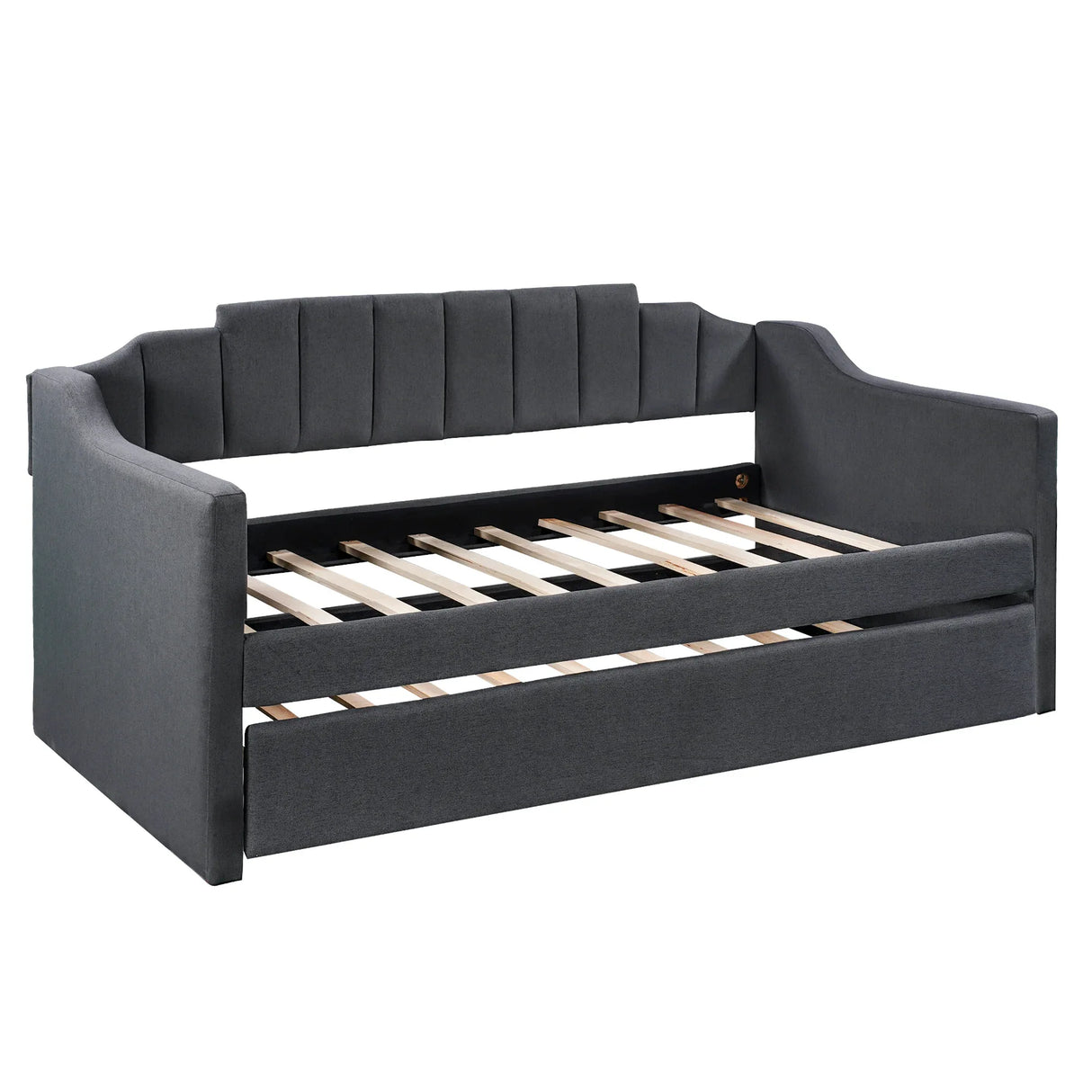 Upholstered Twin Daybed With Wheeled Trundle - Omega Lifestyles