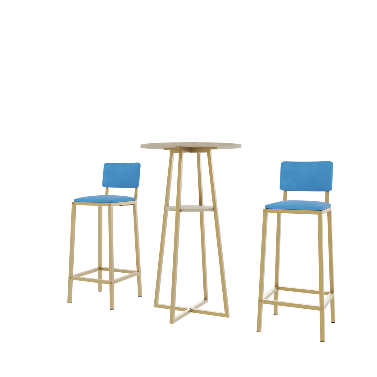 Three Piece Bar Table And Chairs Set With Storage - Omega Lifestyles