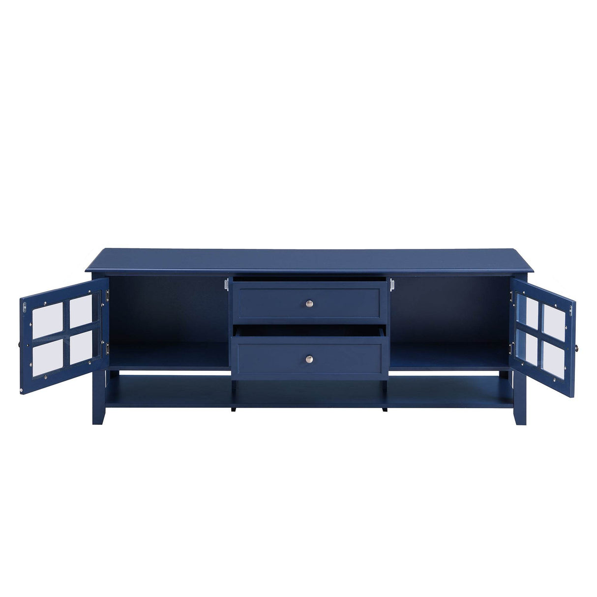 Modern Blue MDF TV Stand With Storage Cabinet - Sleep Galleria
