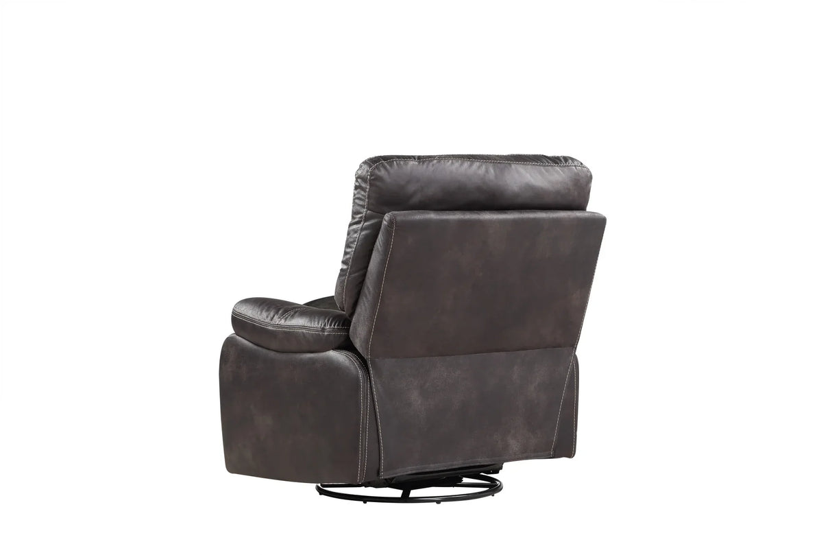 Gray Fabric Swivel Gliding Recliner Chair - Omega Lifestyles