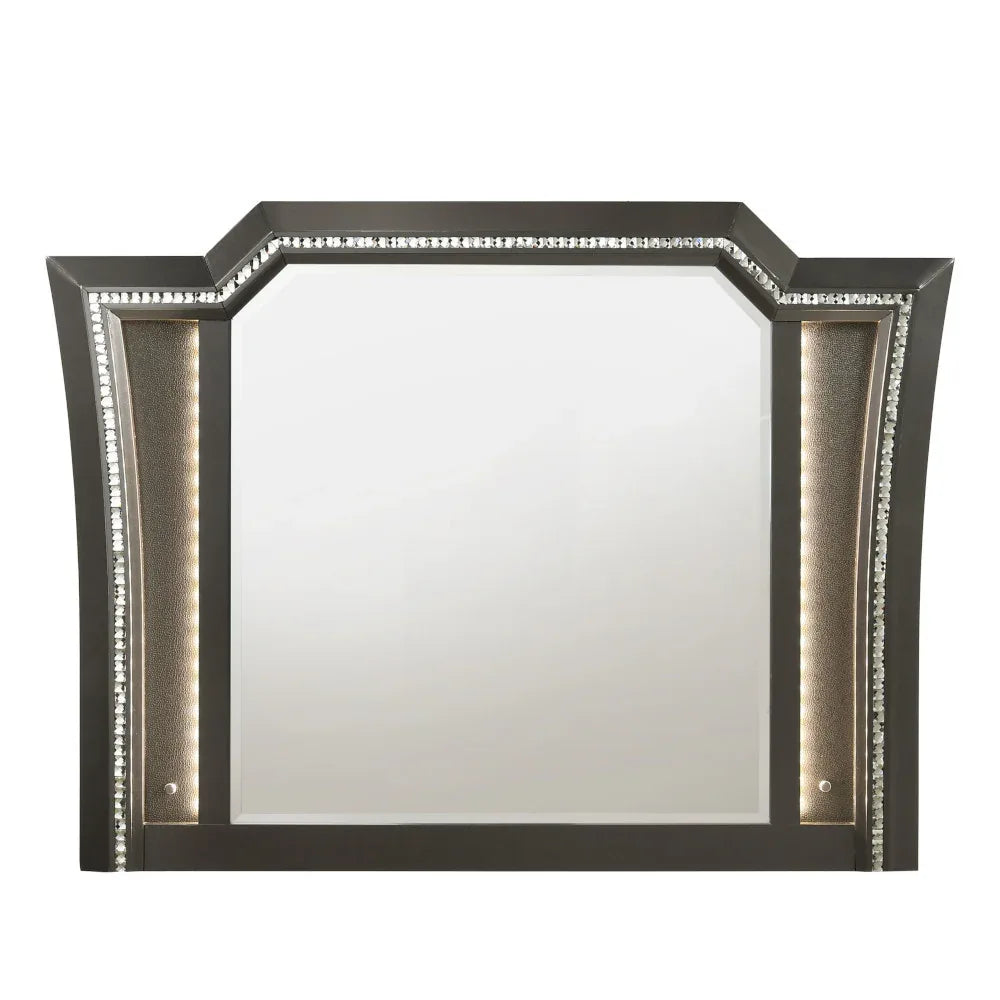 Silver Gray LED Arched Beveled Edge Wall Mirror - Omega Lifestyles