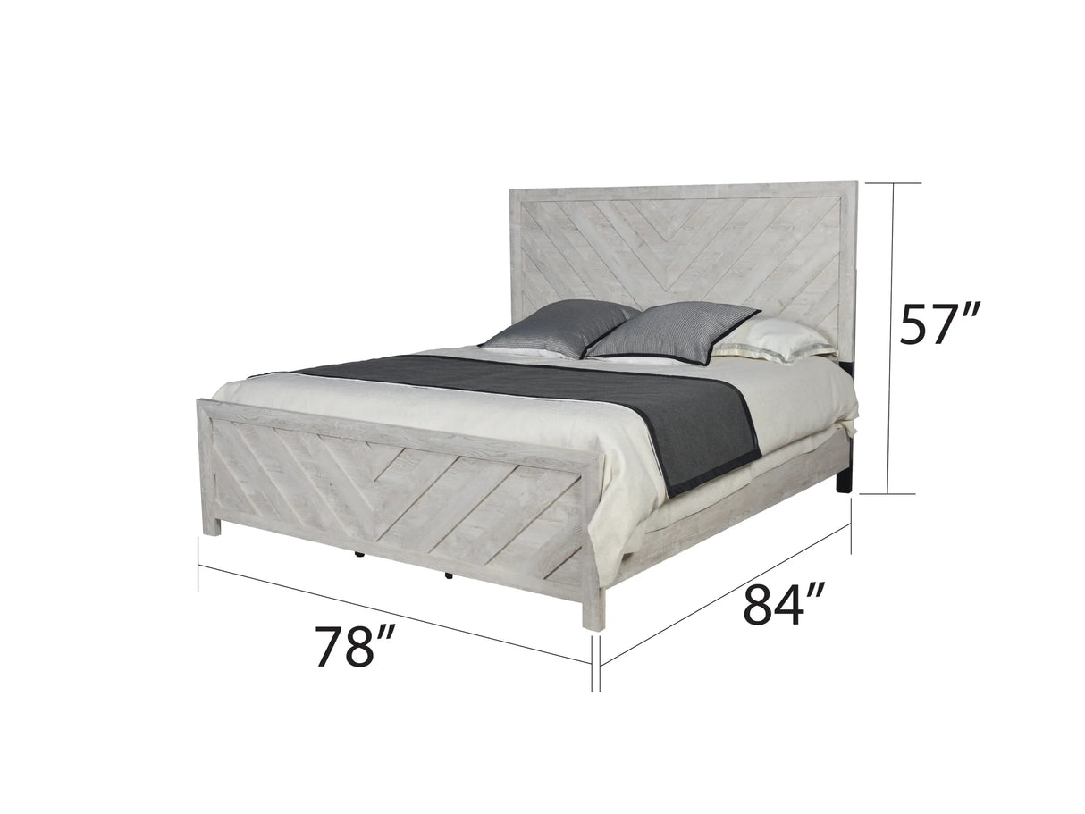 Modern Solid Wood King Bed Frame With Headboard - Omega Lifestyles