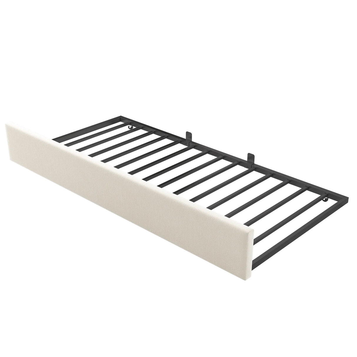 Beige Velvet L-Shaped Twin Daybed With Pull-Out Trundle - Omega Lifestyles