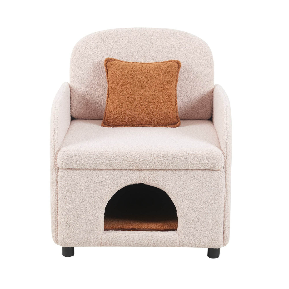 Pet Friendly Sherpa Upholstered Fluffy Fabric Accent Chair - Omega Lifestyles