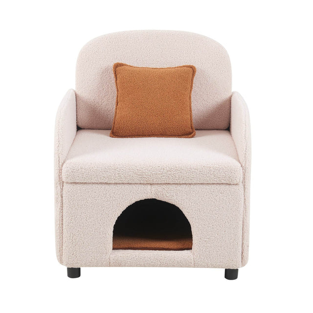Pet Friendly Sherpa Upholstered Fluffy Fabric Accent Chair - Omega Lifestyles