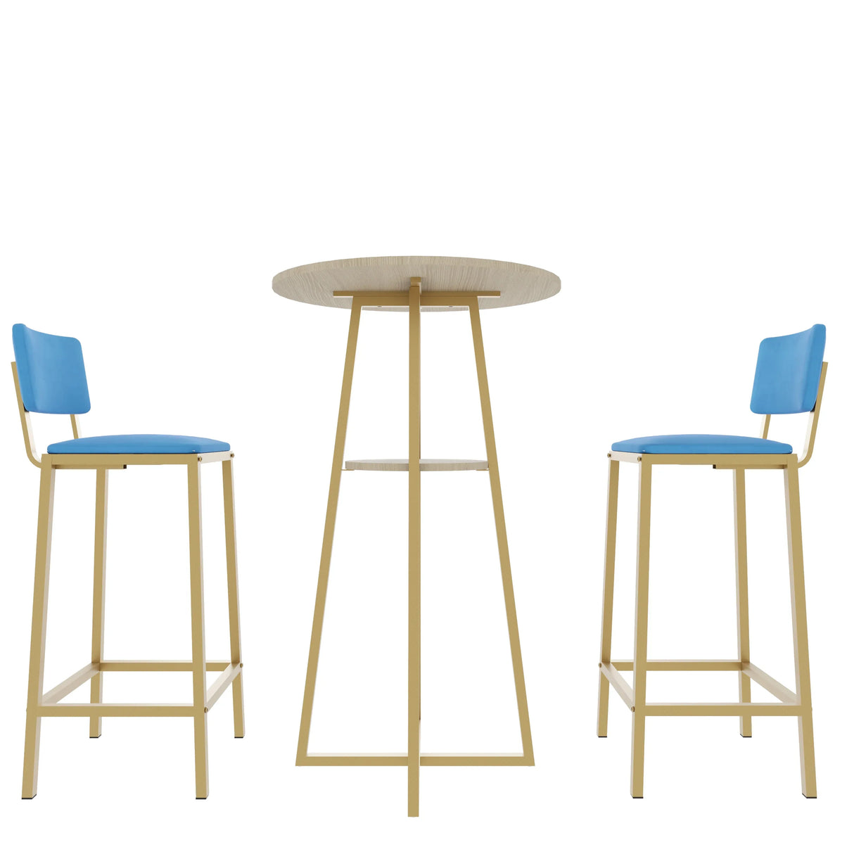 Three Piece Bar Table And Chairs Set With Storage - Omega Lifestyles