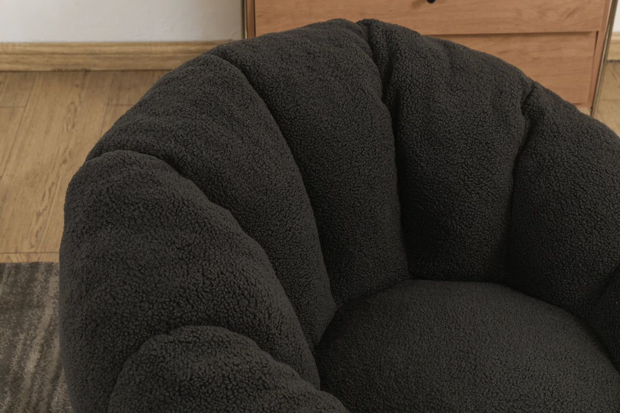 Plush High-Density Foam Teddy Fabric Bean Bag Chair - Omega Lifestyles