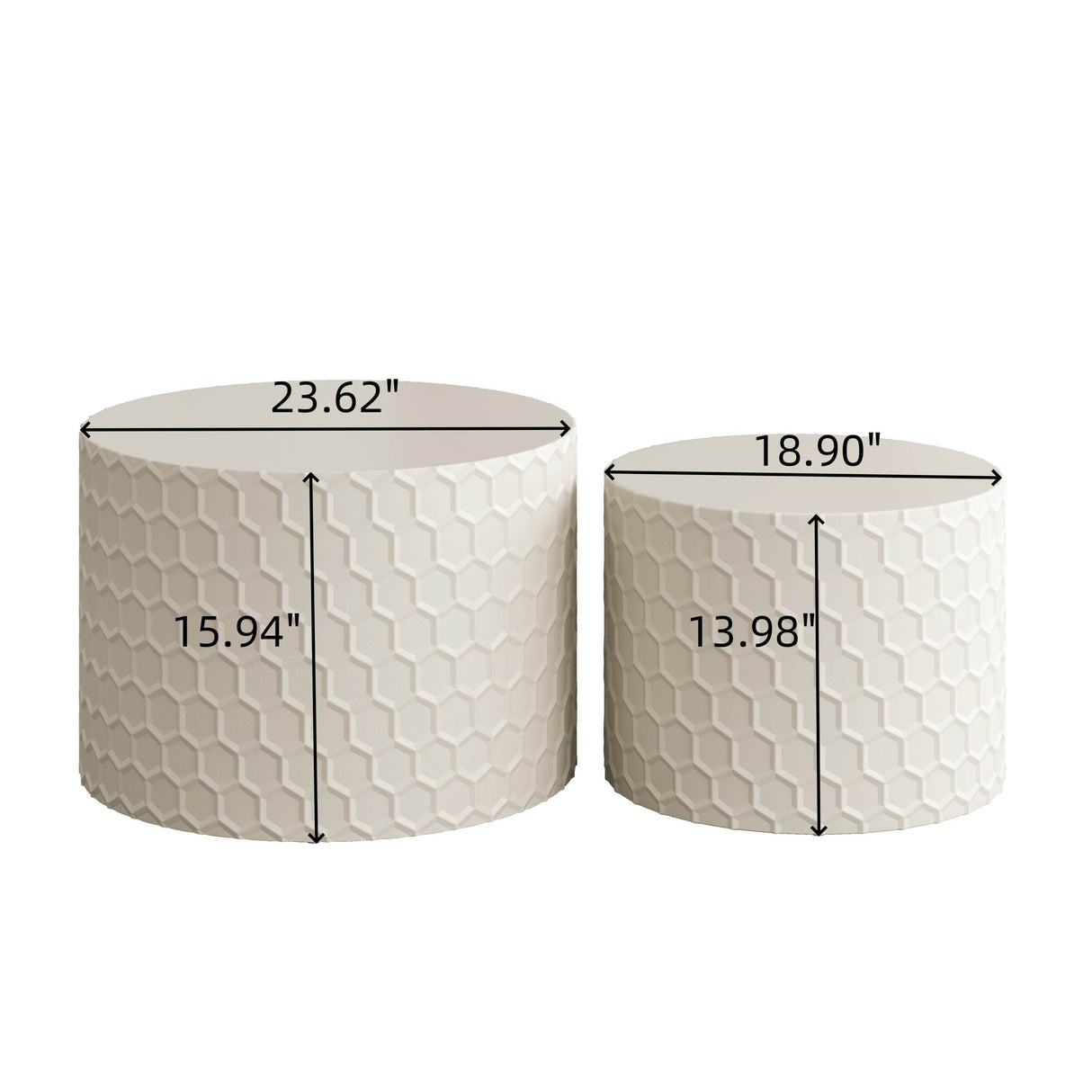 2-Piece Minimalist Honeycomb Design Nesting Coffee Table Set - Sleep Galleria