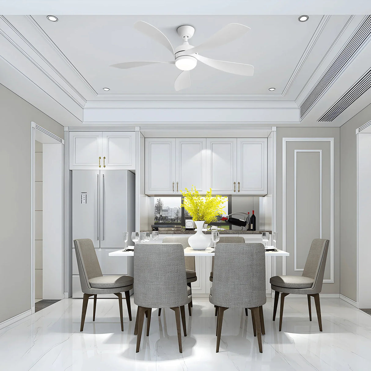 52-Inch Modern Remote Control Reversible LED Ceiling Fan - Omega Lifestyles